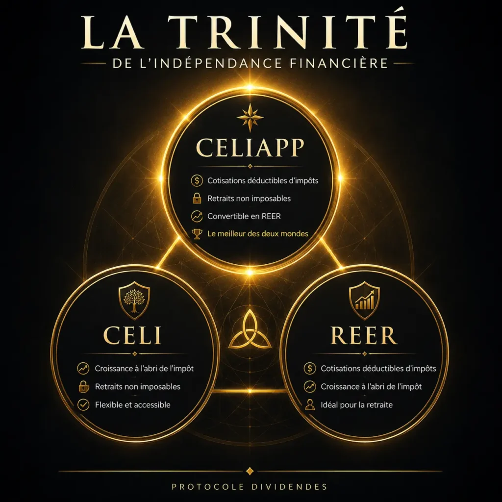 Infographie comparative CELI REER CELIAPP - la trinité de l'indépendance financière