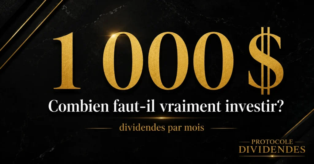 1000 dollars de dividendes par mois combien investir protocole dividendes